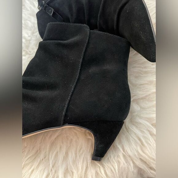 Splendid Ankle Booties Black Suede Kitten Heels 8 - Picture 4 of 10